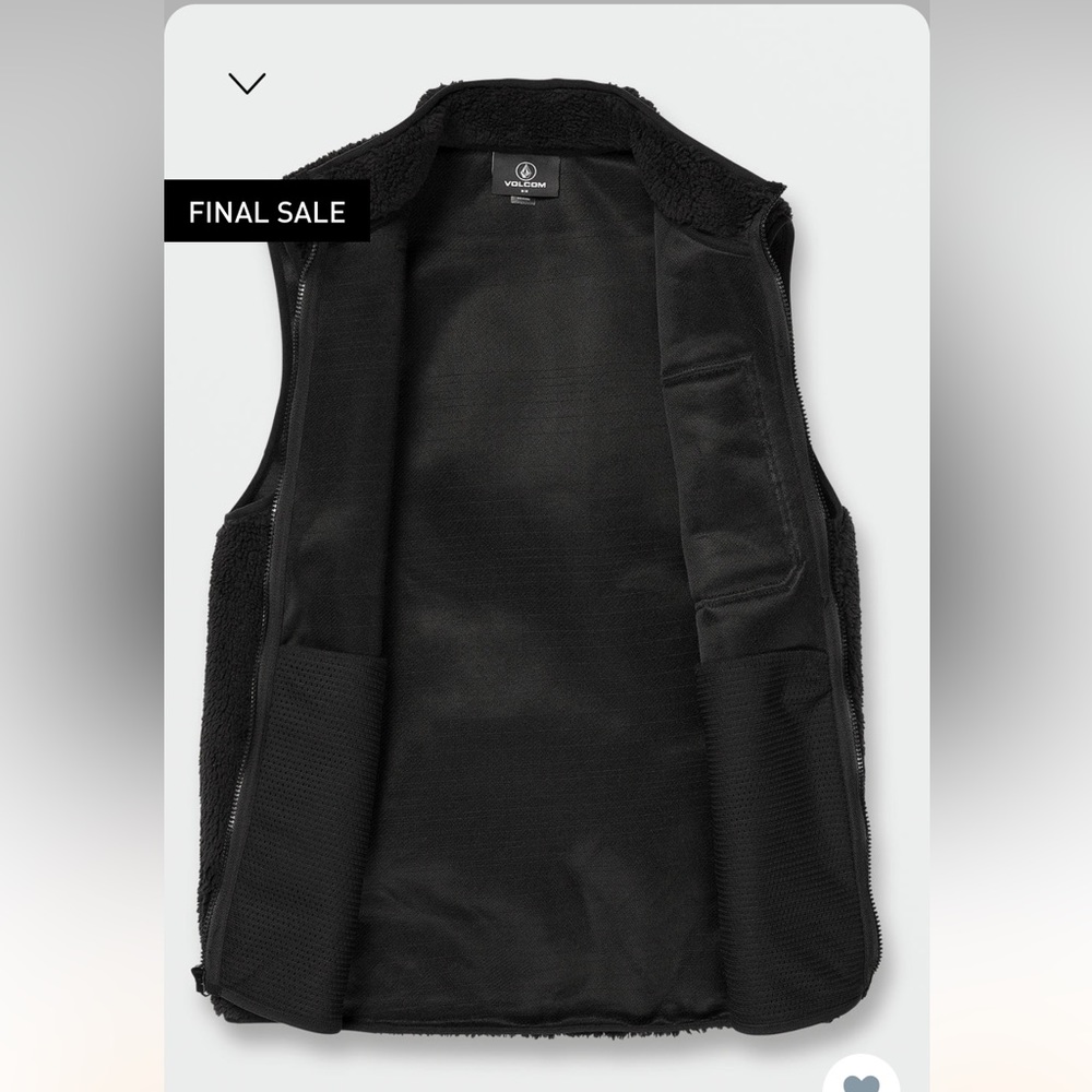 I am selling a brand new, never worn Volcom Fuzzer Vest. Still in the box.